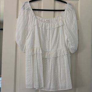ODDY White Ruffle Blouse